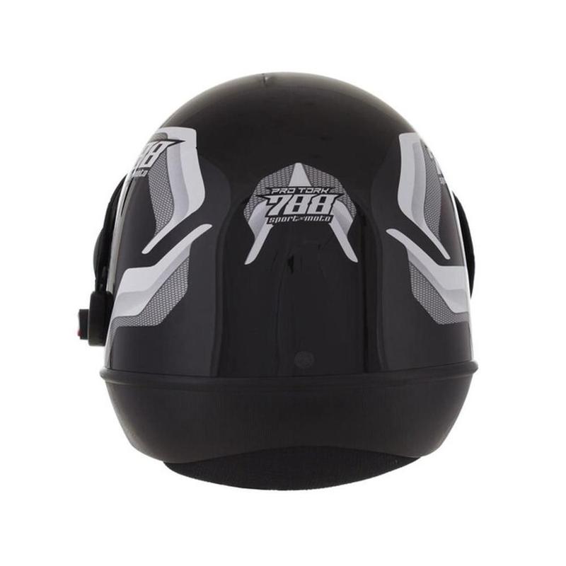 Capacete de Moto SM Automático Pro Tork Preto/Branco 788 58